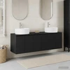 Vonios spintos komplektas 3 vnt. Juoda 49,5 x 44,5 x 65 cm