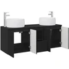 Vonios spintos komplektas 3 vnt. Juoda 49,5 x 44,5 x 66 cm