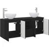 Vonios spintos komplektas 3 vnt. Juoda 129 x 41 x 80 cm