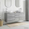 Vonios spintos komplektas 3 vnt. Pilka Sonoma 129 x 41 x 80 cm