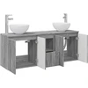 Vonios spintos komplektas 3 vnt. Pilka Sonoma 129 x 41 x 80 cm
