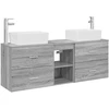 Vonios spintos komplektas 3 vnt. Pilka Sonoma 53 x 34,5 x 63 cm