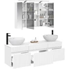 Vonios spintos komplektas 4 pcs Balta 100 x 14,5 x 70 cm