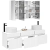 Vonios spintos komplektas 4 pcs Balta 103,5 x 15,5 x 70 cm