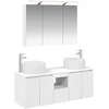Vonios spintos komplektas 4 pcs Balta Apdirbta mediena