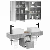 Vonios spintos komplektas 4 pcs Betono pilka