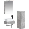 Vonios spintos komplektas 4 pcs Betono pilka 50 x 14,5 x 70 cm