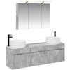Vonios spintos komplektas 4 pcs Betono pilka 100 x 14,5 x 70 cm