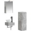 Vonios spintos komplektas 4 pcs Betono pilka 43 x 16 x 62,5 cm