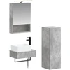 Vonios spintos komplektas 4 pcs Betono pilka 50 x 14,5 x 70 cm