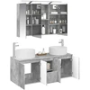Vonios spintos komplektas 4 pcs Betono pilka 100 x 14,5 x 70 cm