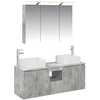 Vonios spintos komplektas 4 pcs Betono pilka 100 x 14,5 x 70 cm