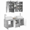 Vonios spintos komplektas 4 pcs Betono pilka 100 x 14,5 x 70 cm
