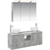 Vonios spintos komplektas 4 pcs Betono pilka 100 x 14,5 x 70 cm