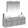 Vonios spintos komplektas 4 pcs Pilka Sonoma 100 x 14,5 x 70 cm