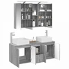 Vonios spintos komplektas 4 pcs Pilka Sonoma 100 x 14,5 x 70 cm