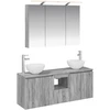 Vonios spintos komplektas 4 pcs Pilka Sonoma 100 x 14,5 x 70 cm