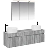 Vonios spintos komplektas 4 pcs Pilka Sonoma 100 x 14,5 x 70 cm