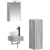 Vonios spintos komplektas 4 pcs Pilka Sonoma 43 x 16 x 62,5 cm