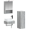 Vonios spintos komplektas 4 pcs Pilka Sonoma 50 x 14,5 x 70 cm