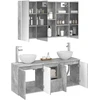 Vonios spintos komplektas 4 vnt. Betono pilka Apdirbta mediena