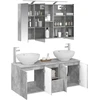 Vonios spintos komplektas 4 vnt. Betono pilka Apdirbta mediena