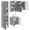 Vonios spintos komplektas 5 pcs Betono pilka 50 x 14,5 x 70 cm