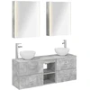Vonios spintos komplektas 5 pcs Betono pilka 53 x 15,5 x 70 cm
