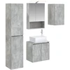 Vonios spintos komplektas 5 pcs Betono pilka 50 x 14,5 x 70 cm