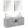 Vonios spintos komplektas 5 pcs Betono pilka 53 x 15,5 x 70 cm