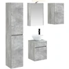 Vonios spintos komplektas 5 pcs Betono pilka 43 x 16 x 62,5 cm
