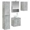 Vonios spintos komplektas 5 pcs Betono pilka 50 x 14,5 x 70 cm