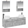 Vonios spintos komplektas 5 pcs Betono pilka 50 x 14,5 x 70 cm