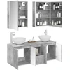Vonios spintos komplektas 5 pcs Betono pilka 53 x 15,5 x 70 cm
