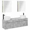 Vonios spintos komplektas 5 pcs Betono pilka 53 x 15,5 x 70 cm