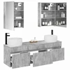 Vonios spintos komplektas 5 pcs Betono pilka 53 x 15,5 x 70 cm