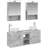 Vonios spintos komplektas 5 pcs Betono pilka 50 x 14,5 x 70 cm