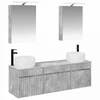 Vonios spintos komplektas 5 pcs Betono pilka 50 x 14,5 x 70 cm