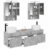 Vonios spintos komplektas 5 pcs Betono pilka 50 x 14,5 x 70 cm