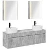 Vonios spintos komplektas 5 pcs Betono pilka 53 x 15,5 x 70 cm