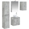 Vonios spintos komplektas 5 pcs Betono pilka 50 x 14,5 x 70 cm
