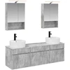 Vonios spintos komplektas 5 pcs Betono pilka 50 x 14,5 x 70 cm