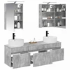 Vonios spintos komplektas 5 pcs Betono pilka 50 x 14,5 x 70 cm