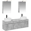 Vonios spintos komplektas 5 pcs Betono pilka 50 x 14,5 x 70 cm