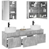 Vonios spintos komplektas 5 pcs Betono pilka 53 x 15,5 x 70 cm