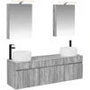 Vonios spintos komplektas 5 pcs Pilka Sonoma 50 x 14,5 x 70 cm