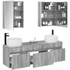 Vonios spintos komplektas 5 pcs Pilka Sonoma 53 x 15,5 x 70 cm