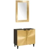 Vonios spintos komplektas 2 vnt. Juoda ir Brass 62 x 33 x 58 cm