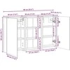 Vonios spintos komplektas su lentyna 3 pcs 90 x 10,5 x 50 cm