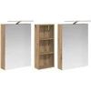 Vonios spintos komplektas su lentyna 3 pcs 130 x 14,5 x 70 cm